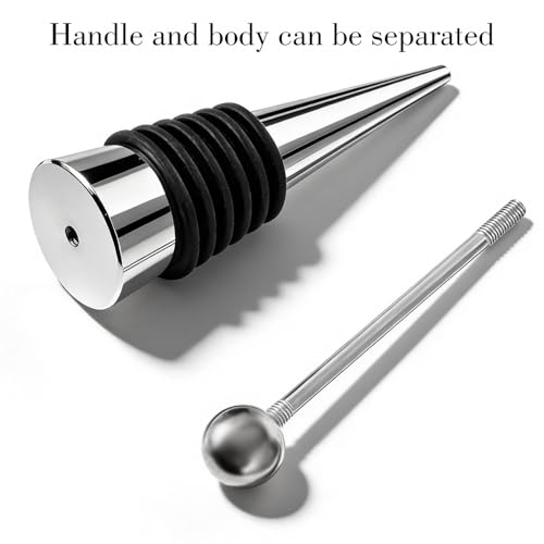 5 Packs Metal Bottle Stopper Kit, Reusable Wine Saver Corks, Stainless Steel Wine Bottle Stopper, Beadable Bottles Cap, Decorative Corkscrew for Wedding Party Bar