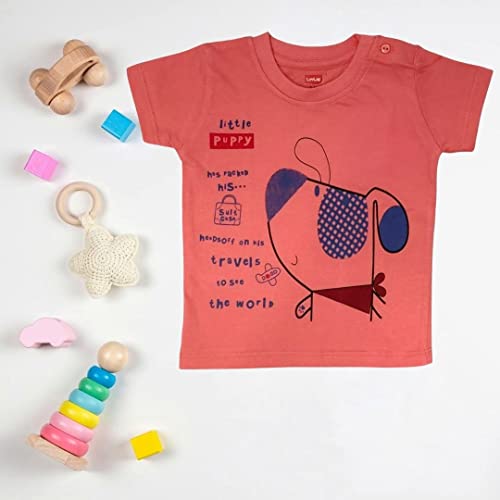 Image of LuvLap Baby Boys Regular Fit 100% Cotton Half Sleeve Boys T-Shirt Pack of 5