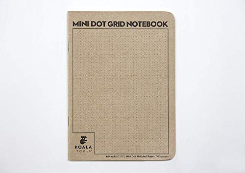 Koala Tools | Bullet Notebook - Mini Dot Grid Notebook (3 pack) | 5" x 7", 60 pp. - Durable Kraft Cover with 1/8" Dotted Grid