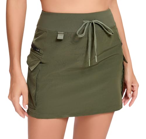 Timuspo Golfrock Damen Hohe Taille Skirt with Shorts Lässig Cargo Röcke...