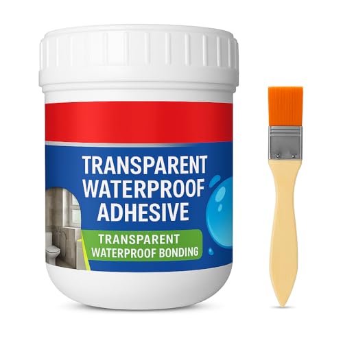 Image of Waterproof Transparent Crack Seal Glue with Brush - Leak Sealant for Roof, Window, Wall, Cement, Marble, Wood, Tile - Waterproof Gel Adhesive for Surface Crack Repair - 300 Gram