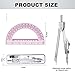 EBOOT Student Geometry Math Set, Drawing Compass and 6 Inch Swing Arm Protractor 180 Degree Math Protractor (Pink)