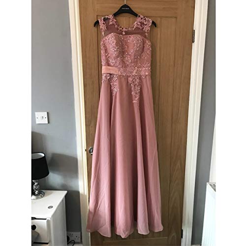 Sarahbridal Seniors Floor Length Prom Dresses 2022 Cap Sleeve Applique Bridesmaid Wedding Gowns Pink Us8 #TOP10