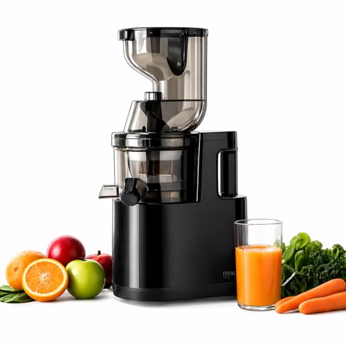 Image of IRIKO Cold Press Juicer, Slow Juicer with Wide Feed Chute, BPA-Free, Stainless Steel Filter, Safety Lock, Low Noise, Easy to Clean,