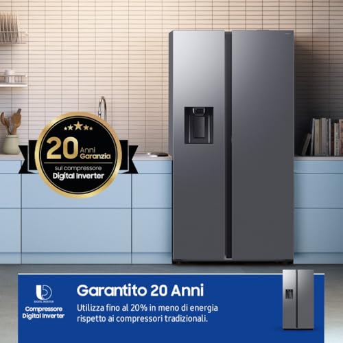 Samsung Frigorifero Side By Side Ai RS80F66KCT/EF Con Dispenser Acqua/Ghiaccio, Wifi Con Ai Energy Mode, Total No Frost, Spacemax, 634 L, Lxaxp: 91,2 X 178,4 X 72,6 Cm, Inox - 11