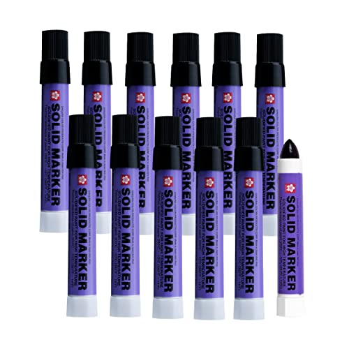 Sakura Solid Paint Markers - Permanent Marker Paint Pens - Window, Wood, & Glass Marker - Black Paint - 12 Pack #TOP26