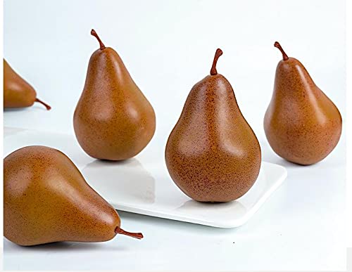 Mellshy 2Pcs Artificial Brown Pears Lifelike Fake Pears Fruit Model Photography Prop For Home Party Festival Decoration #TOP4