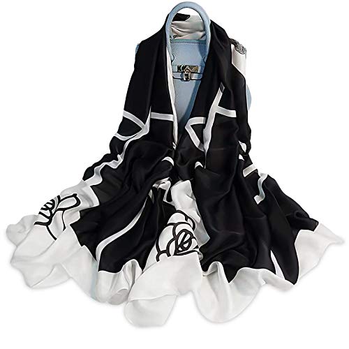 Women Silk Scarves Classic Plaid Scarves Tartan Long Check Shawl Warm Wrap Sunscreen Shawl All Season