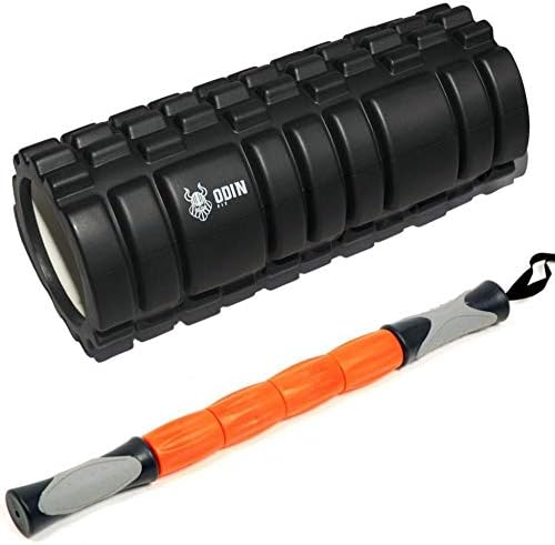 Kit Rolo de Libera??o Miofascial Texturizado Bast?o de Massagem