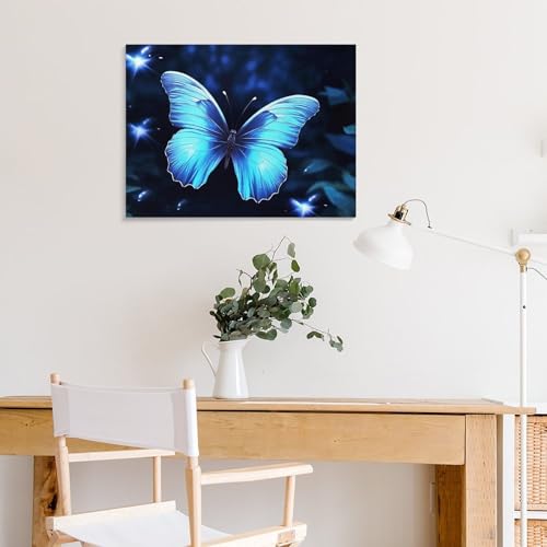 Décoration murale papillon bleu : une œuvre d'art pour votre intérieur - 7