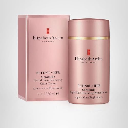 Elizabeth Arden Retinol + HPR Ceramide Rapid Skin Renewing Water Cream Face Moisturizer, Anti-Aging Wrinkle Treatment, Niacinamide, Hyaluronic Acid, Ceramides & Peptides, 1.7 fl oz
