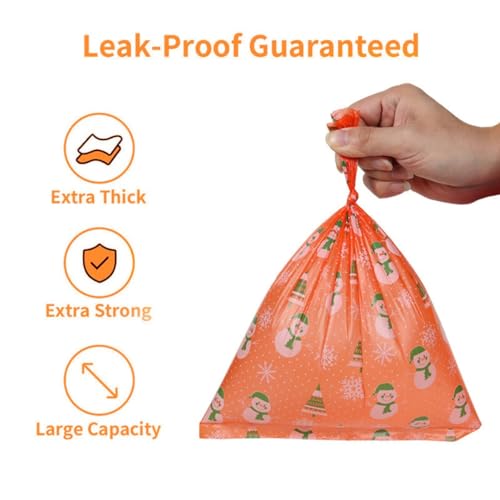 Image of Thick & Strong Dog Poop Bags Scented, Large Capacity Leak Proof Tear Resistant Waste Bags, 6 Rolls 90 Bags for Outdoor Walking and Travel Fast Easy Cleanup (orange)