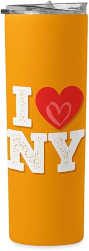 I Heart NY - Vaso flaco de 20 onzas, taza de viaje con corazón, lindo vaso delgado de 20 onzas disponible en Yaxa Colombia