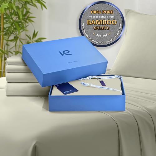 Kickoff Viscose Bamboo Sheets Queen Size 4-pc 100% Organic Bamboo