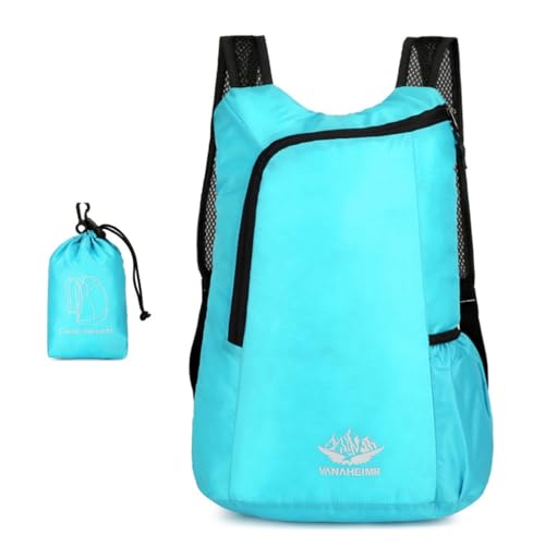 XAGMODSHN Mochila de senderismo ultraligera y plegable, resistente al agua, para viajes al aire libre, camping, escalada, Lago Verde, Talla única