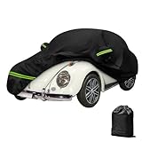 MAITUYU Car Covers for Beetle Bug Sedan 2-Door 1960-1980 Waterproof All Weather Full Car Cover 210D with Door Zipper & Windproof Bands for Snow Rain Dust Hail Protection Black