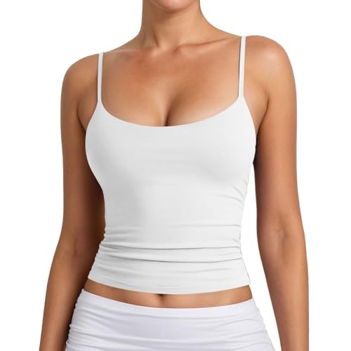Camiseta sin mangas de cuello alto con forro, camiseta de tirantes ajustable, sin mangas, para verano, manga larga, Blanco, XS