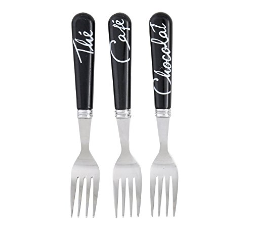 Pradel Heritage 517324 lot de 3 Fourchettes Mini, Acier Inoxydable, Noir, 2 x 3 x 13,5 cm