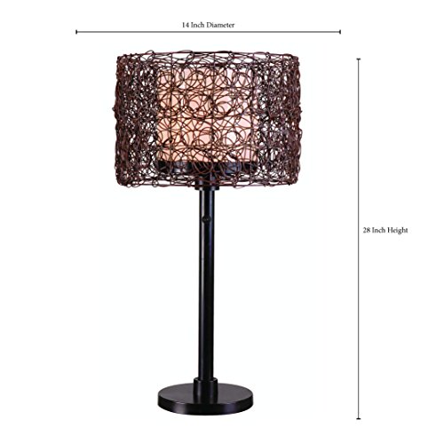 Kenroy Home 32219Brz Tanglewood Outdoor Table Lamp With Bronze Finish, Rustic Style, 28" Height, 14" Width, 14" Depth #TOP2