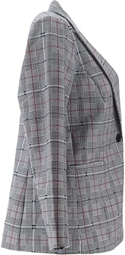 DG2 Diane Gilman Ponte Knit Boyfriend Blazer Glenn Plaid 1X NEW 671-2634