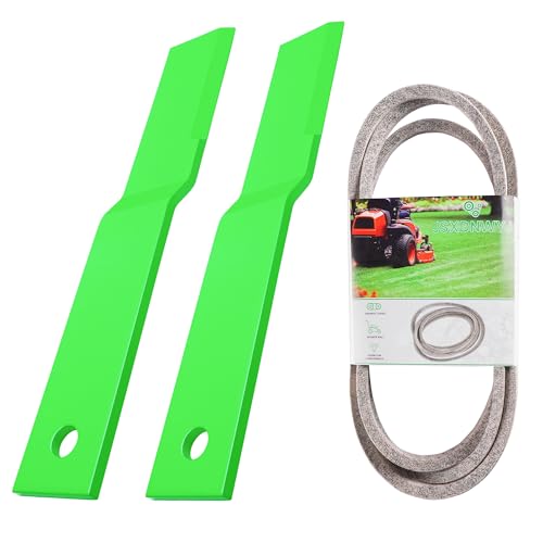 JSXDNWYJ Swi sher 21059 Lawn Mower Blade Set - Fits Swi sher Briggs & Stratton 44 inch Rough cuts mowers; 2 Mower Blades(21031) + 1 Belt(20655)