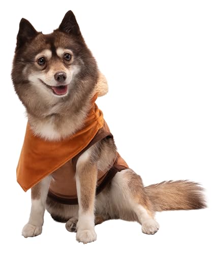 STAR WARS Ewok Offizielles Haustier-Kapuzenpullover-Kostüm – Hoodie mit Schal und Kapuze zum Überziehen mit Ohren (Größe M)
