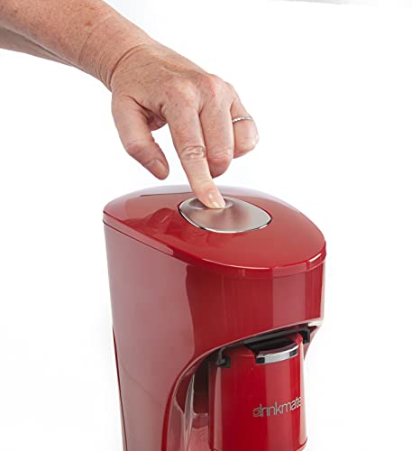 DrinkMate OmniFizz Sparkling Water and Soda Maker, Carbonates Any Drink Without Diluting It, CO2 Cylinder Not Included (Royal Red)