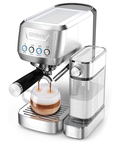 MAttinata Espresso Machine, 20 Bar Cappuccino Machines with Automatic Milk Frother, Stainless Steel Coffee Machines for Home Latte Machines Valentines Day Gifts for Women/Men