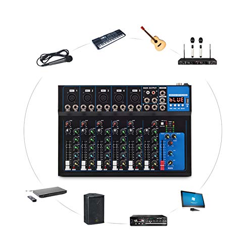 YAOUFBZ 4-kanaals Mixer,Reverb,Bluetooth,Usb, Reverb Effect,Online Karaoke Live Broadcast,Home Stage Mixer - Image 3