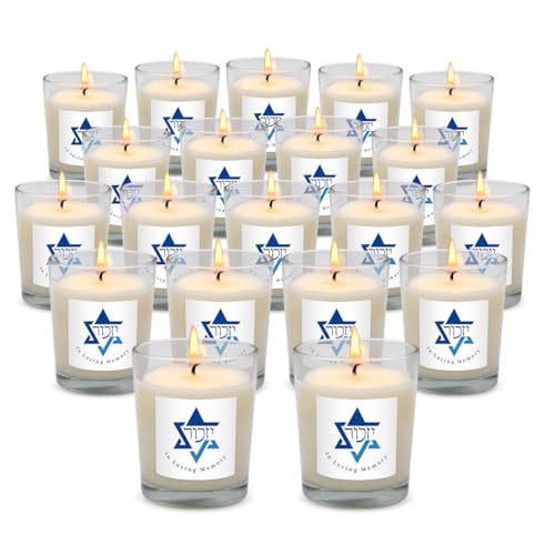 20 Pack White Yahrzeit Candles - Yahrzeit Memorial Candles, Memorial