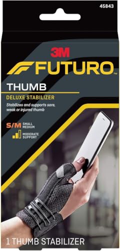 Image of Futuro Deluxe Thumb Stabilizer,Left or Right Hand,Small /Medium Size,Adjustable,Stabilizes and Supports Sore,Weak or Injured Thumb,Soft and Breathable Materials Enhance Comfort (45843ENR),(Pack of 12)