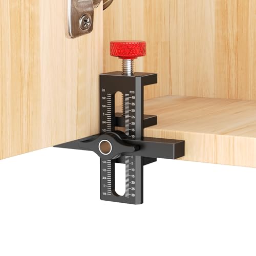 Sinpiode Cabinet Door Mounting Jig with Quick Edge Positioner Adjustable Cabinet Door Installation Jig for Frameless & Face Frame Cabinets Aluminum Cabinet Hardware Tool for Precise Alignment