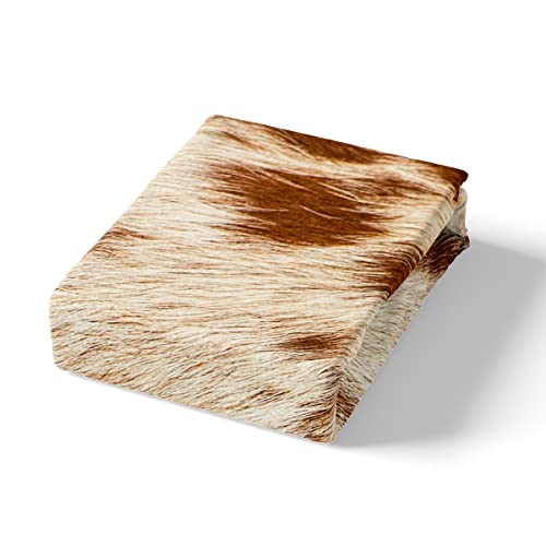 Cow Skin Print Bedding Set Queen Size, Photo Of Cowhide Fur Pattern Duvet Cover Set Teens Adults Gift, Farmhouse Animal Hair(Not Real Fur) Rustic Spotted Cow Themed Quilt Cover, 2 Pillowcases #TOP4