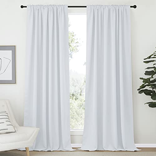 image for NICETOWN Living Room Darkening Curtain Drapes - (Cloud Grey Color) W70