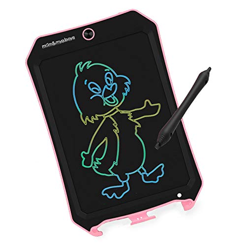 mom&myaboys Colorful LCD Writing Tablet for Kids Toys for 3-12 Years Old Girls,8.5 in Drawing Tablet Writing Board with Lock Erase Button,Gifts for School or Office(Pink-Cc)