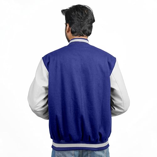 Image of Men's Fashion Varsity Jacket Causal Slim Fit Wool Letterman Baseball Bomber Jackets
