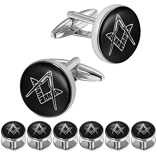 Set de Mancuernas Masónicas y Pasadores para Esmoquin miniatura 1