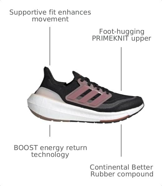 Image of adidas Womens Ultraboost Ultra Boost Light Running Sneakers Shoes - Black