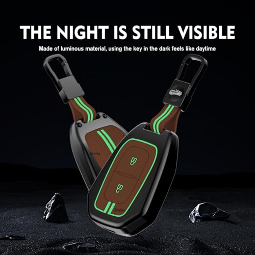 Image of Car Key Cover Compatible for Renault Kwid, Triber, Kiger, Duster Stylish Full Protection 2-Button Key | Glow-in-The-Dark Car Key Protector