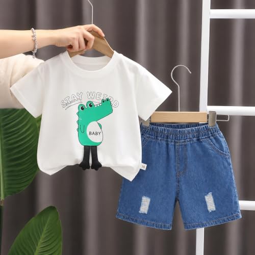 Image of Googo Gaaga Boy's Cotton Short Sleeve Printed Tshirt and Half Pant Set