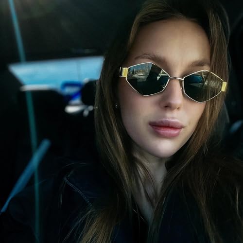 YAMEIZE Retro Metal Frame Hexagon Sunglasses - 90s Vintage Classic Shades UV400 Protection for Women Men Outdoor2