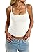 EasyGala Womens Padded Cami Tank Tops Double Lined Spaghetti Strap Built in Bra Shirts Slim Fitted Basic Summer Cloth 2026 Cream White M