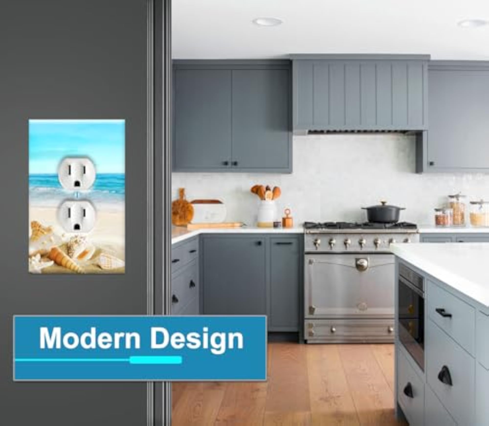 Duplex Outlet Cover Wall Plate - Seashells on the Beach