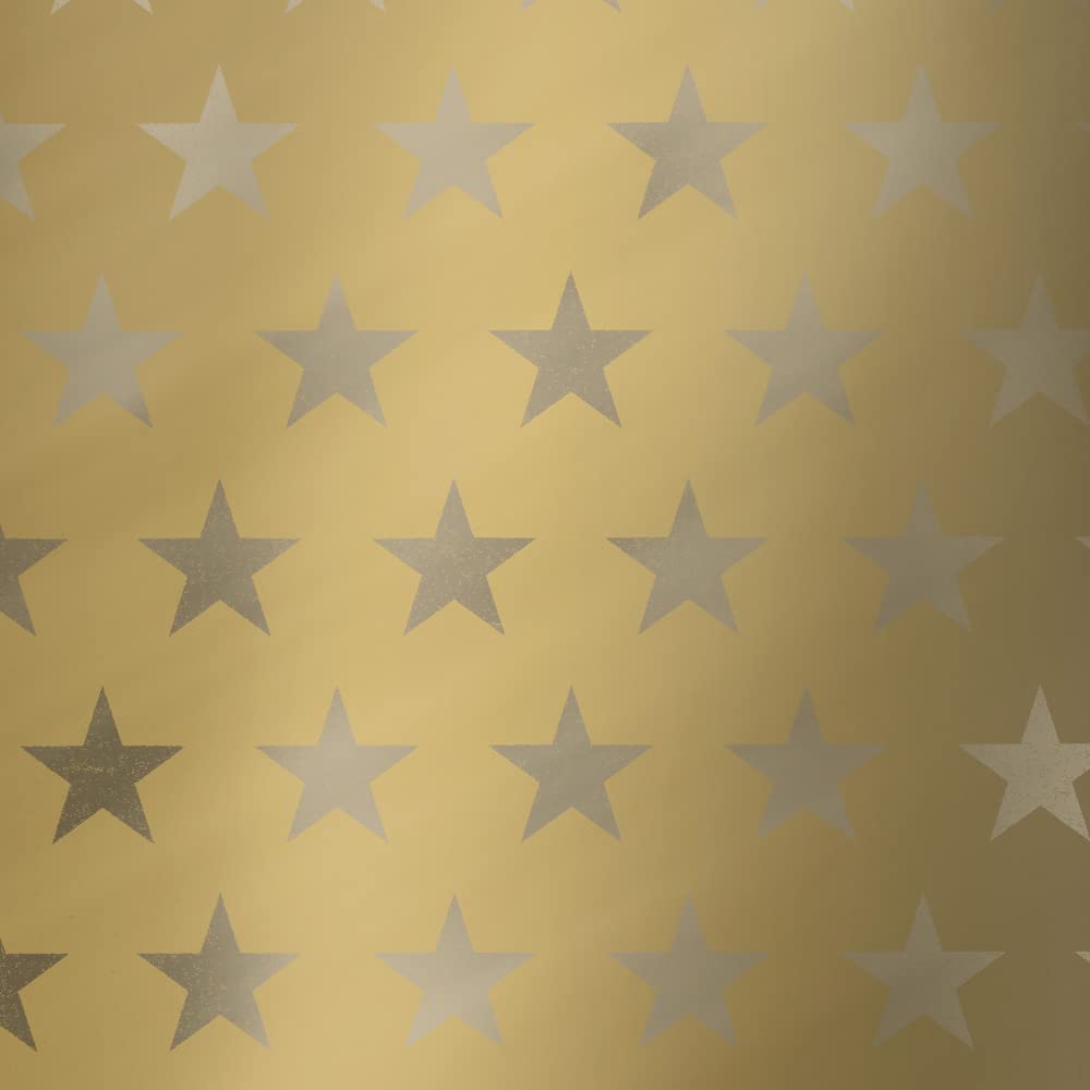 Geschenkpapierrolle XL Sternenglanz gold 70 cm x 100 m | 80 gr. / m² Weihnachtspapier Secare Geschenkpapier große Rolle | HUTNER