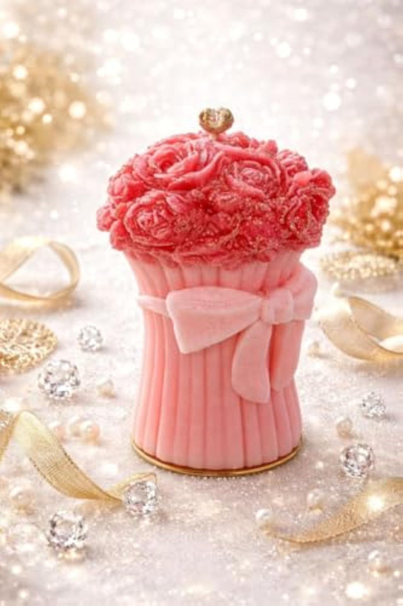 Decorative Rose Flower Scented Candle for Home Décor