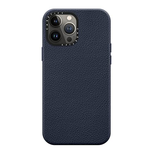 Casetify Leather Case Compatible with Magsafe for iPhone 13 Pro Max - Navy Blue