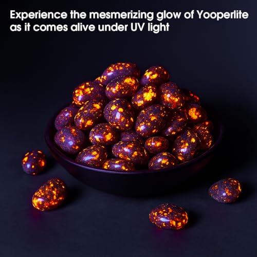 Image of Polished Yooperlite Crystals - 72 Pcs, 0.5 inch 10 oz Handpicked Tumbled Gemstones Rocks, Pebbles for Reiki, Chakra, Healing Home Decor