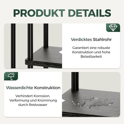 Bamworld Blumenständer Schwarz Hoch – Pflanzenständer aus Metall mit 6 Ebenen – Platzsparendes Pflanzenregal für Wohnzimmer, Balkon und Ecke – Blumenhocker & Deko Regal für Innenbereich