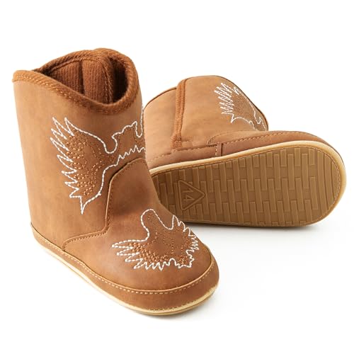 Jastore Baby Cowboy Boots Western Boots Toddler Cowboy Bootie Soft Sole Non-Slip Crib Shoes for Infant Boys Girls3