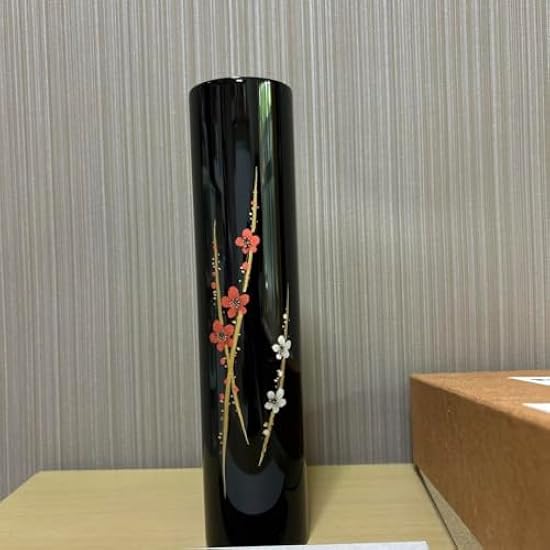 破格【高級】漆芸花器 黒色 花模様　輪島漆塗　日南造　作 破格【高級】漆芸花器 黒色 花模様 輪島漆塗 日南造 作 破格